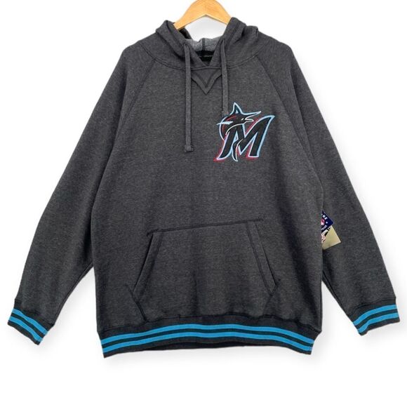 ~Stitches MLB Men's Miami Marlins Logo Pullover Hood NWT XL - Picture 1 of 7